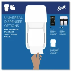 Scott Professional 100% Recycled Fiber Standard Toilet Paper, Elevated Design, 2-Ply, Individually Wrapped, 473 Sheets Per Roll, Pack Of 80 Rolls