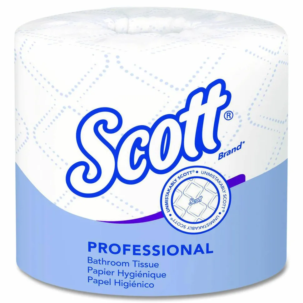 Scott Professional Standard Roll 2-Ply Toilet Paper, 25% Recycled, 550 Sheets Per Roll, Pack Of 80 Rolls