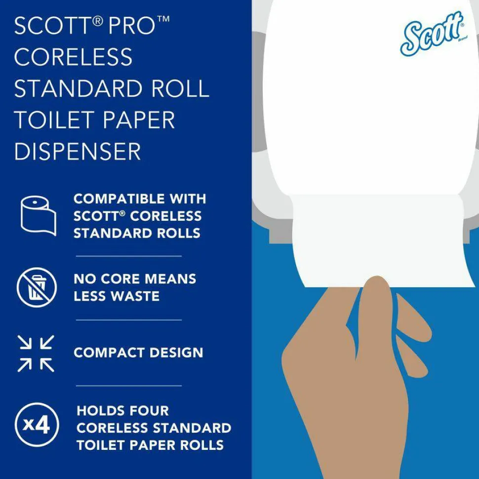 Scott Pro High Capacity Coreless SRB Tissue Dispenser, 11.25 x 6.31 x 12.75, White