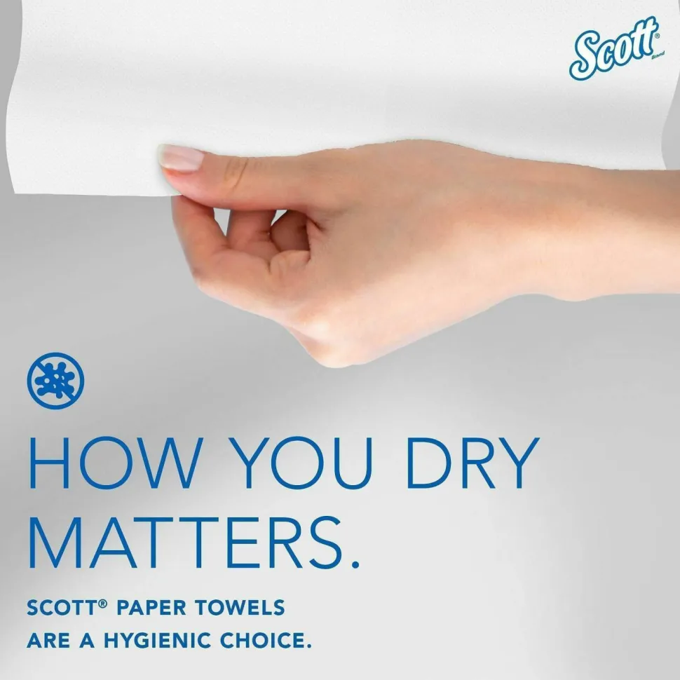 Scott Pro 1-Ply Hard Roll Paper Towels, with Absorbency Pockets, White, 900' Per Roll, Pack Of 6 Rolls