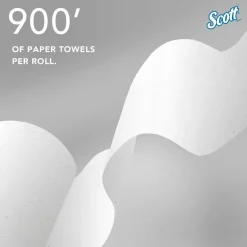 Scott Pro 1-Ply Hard Roll Paper Towels, with Absorbency Pockets, White, 900' Per Roll, Pack Of 6 Rolls