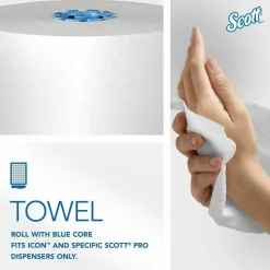 Scott Pro 1-Ply Hard Roll Paper Towels, with Absorbency Pockets, White, 900' Per Roll, Pack Of 6 Rolls