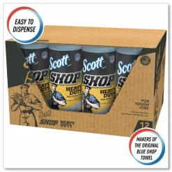 Scott Pro Shop Towels, Heavy Duty, 1-Ply, 10.4 x 11, Blue, 12 Rolls/Carton
