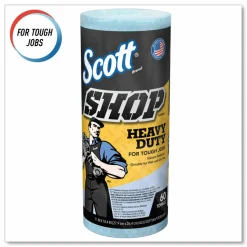 Scott Pro Shop Towels, Heavy Duty, 1-Ply, 10.4 x 11, Blue, 12 Rolls/Carton