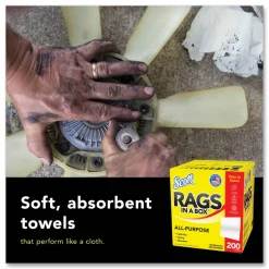 Scott Rags In A Box, 9" x 12" Sheet Size, White, Box Of 200 Rags