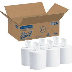 Scott Roll Control 1-Ply Center-Pull Paper Towels, 60% Recycled, 700 Sheets Per Roll, Pack Of 6 Rolls