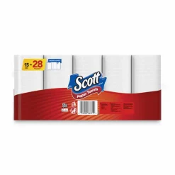 Scott Select-A-Size Mega 1-Ply Paper Towels, 102 Sheets Per Roll, Pack Of 15 Rolls