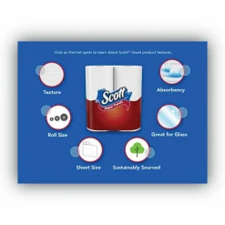 Scott Select-A-Size Mega 1-Ply Paper Towels, 102 Sheets Per Roll, Pack Of 15 Rolls