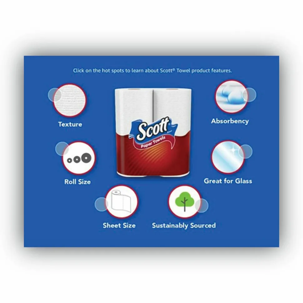 Scott Select-A-Size Mega 1-Ply Paper Towels, 102 Sheets Per Roll, Pack Of 15 Rolls