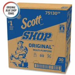 Scott Shop Towels, Standard Roll, 1-Ply, 9.4 x 11, Blue, 55/Roll, 30 Rolls/Carton