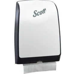 Scott Slimfold Folded Towel Dispenser (34830), White, Compact, One-At-A-Time Manual Dispensing, 9.8" x 2.8" x 13.67" (Qty 1)