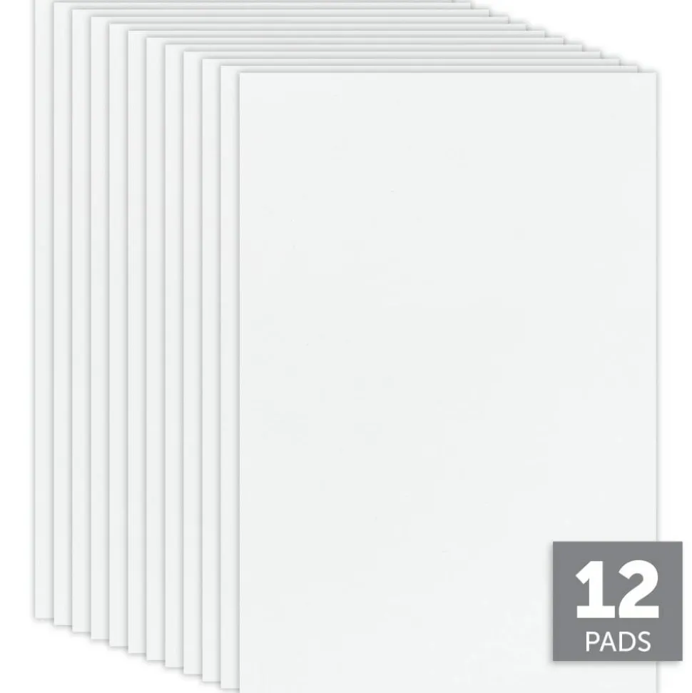 Scratch Pads, 4" x 6", Unruled, Glued Tops, 100 Sheets, Pack Of 12