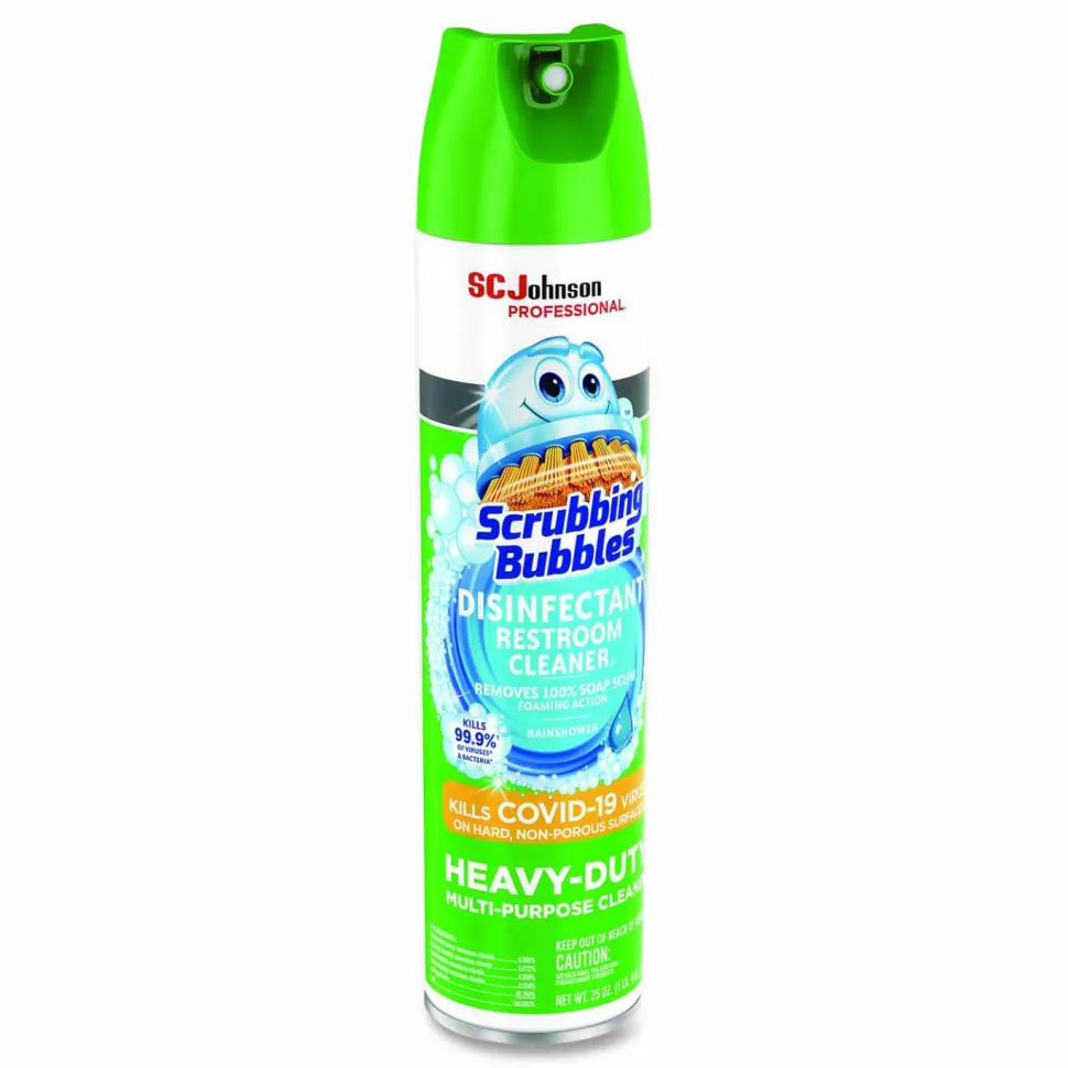 Scrubbing Bubbles Disinfectant Restroom Cleaner II, Rain Shower Scent, 25 oz Aerosol Spray