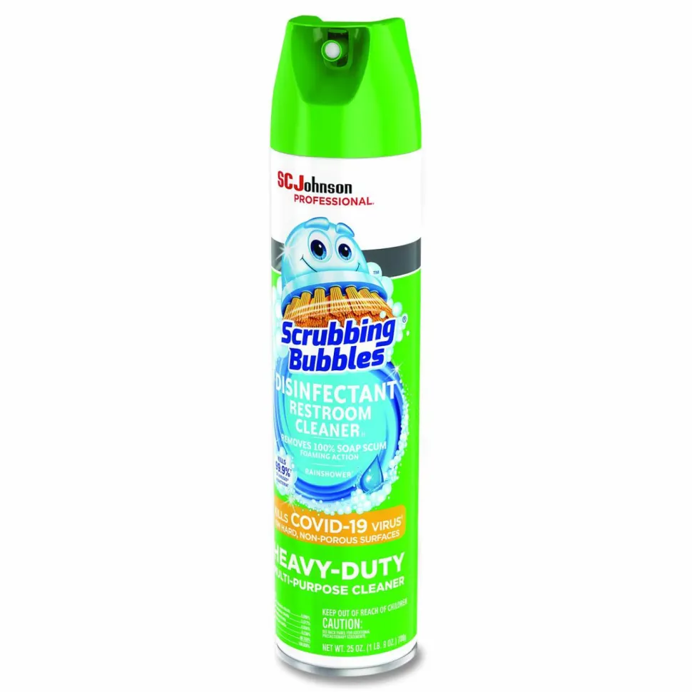 Scrubbing Bubbles Disinfectant Restroom Cleaner II, Rain Shower Scent, 25 oz Aerosol Spray