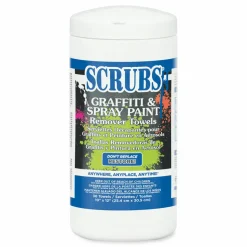 SCRUBS Graffiti/Spray Paint Remover Towels - Towel - 30 / Tub - 6 / Carton - White