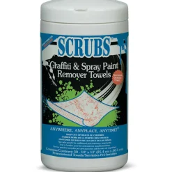 SCRUBS Graffiti/Spray Paint Remover Towels - Towel - 30 / Tub - 6 / Carton - White