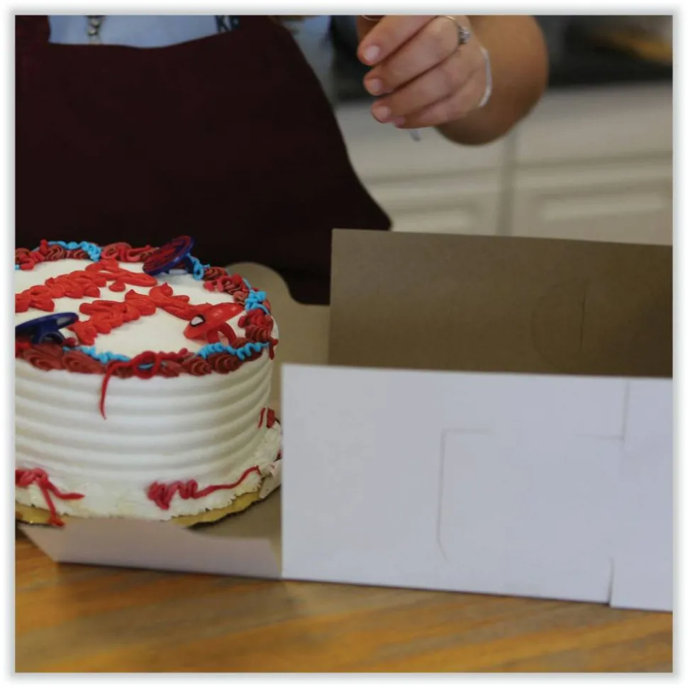 SCT Bakery Boxes, Standard, 9 x 9 x 4, White, Paper, 200/Carton