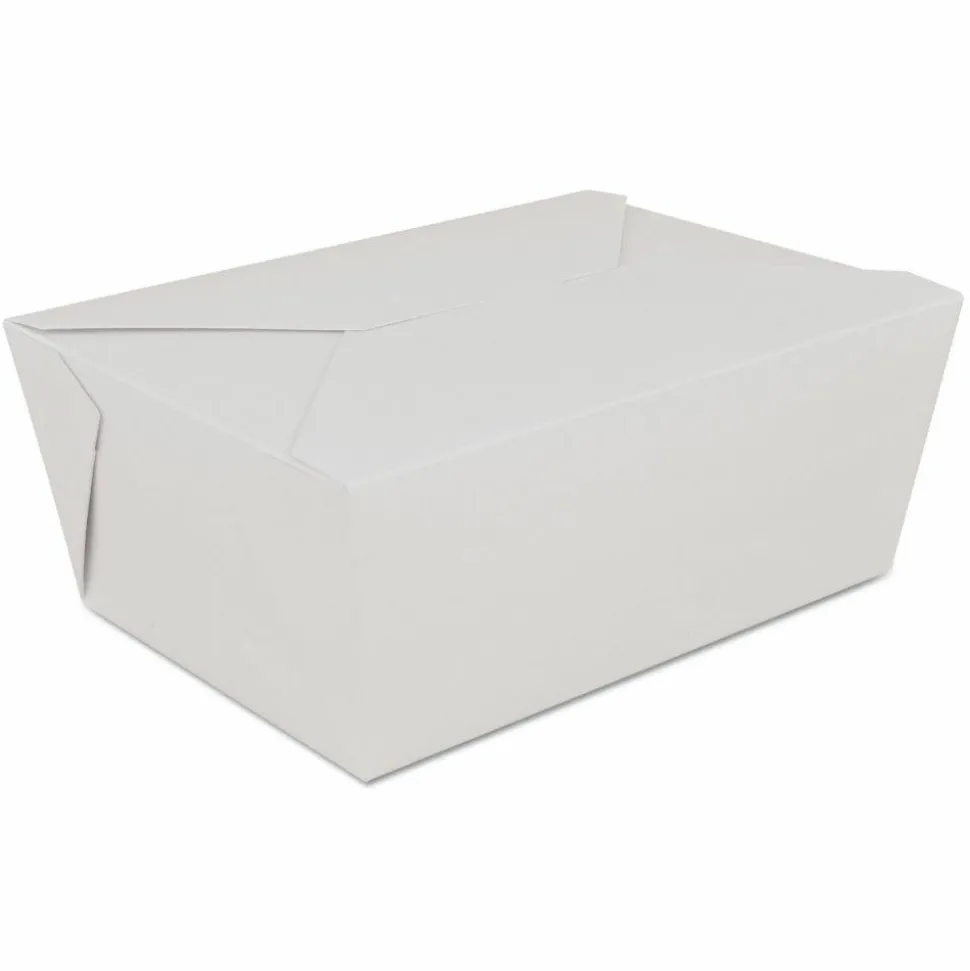 SCT ChampPak Retro Carryout Boxes, #4, 7.75 x 5.5 x 3.5, White, Paper, 160/Carton
