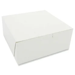 SCT Paper Bakery Boxes, 3”H x 7”W x 7”D, White, Carton Of 250 Boxes