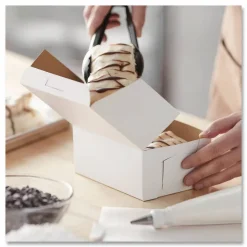 SCT White One-Piece Non-Window Bakery Boxes, 6.25 x 3.75 x 2.13, White, Paper, 250/Bundle