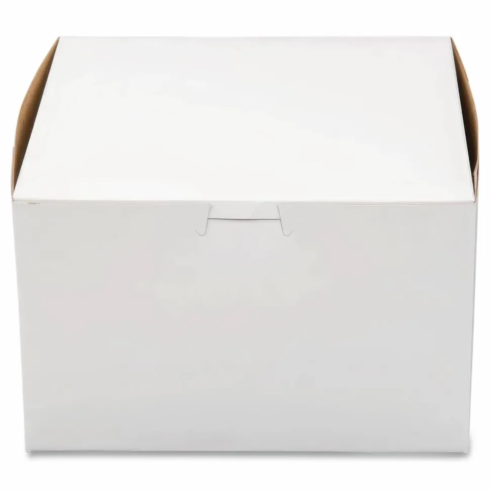 SCT White One-Piece Non-Window Bakery Boxes, 8 x 8 x 5, White, Paper, 100/Carton