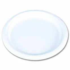 SCT ChampWare Molded Fiber Tableware, Molded Fiber Plate, 10" dia, White, 125 Plates/Sleeve, 4 Sleeves/Carton