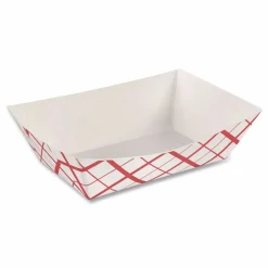 SCT Paper Food Baskets, 2 lb Capacity, Red/White, Paper, 1,000/Carton
