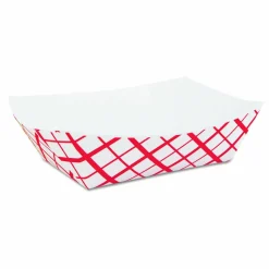 SCT Paper Food Baskets, 2 lb Capacity, Red/White, Paper, 1,000/Carton
