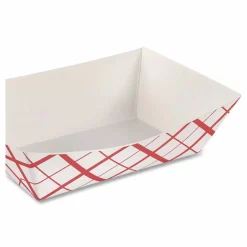 SCT Paper Food Baskets, 0.5 lb Capacity, 4.58 x 3.2 x 1.25, Red/White, Paper, 1,000/Carton