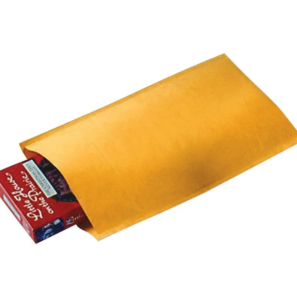 Sealed Air Jiffylite Bulk-packed Cushioned Mailers - Padded - #000 - 4" Width x 8" Length - Self-sealing - Gold - Satin, Kraft - 250 / Carton
