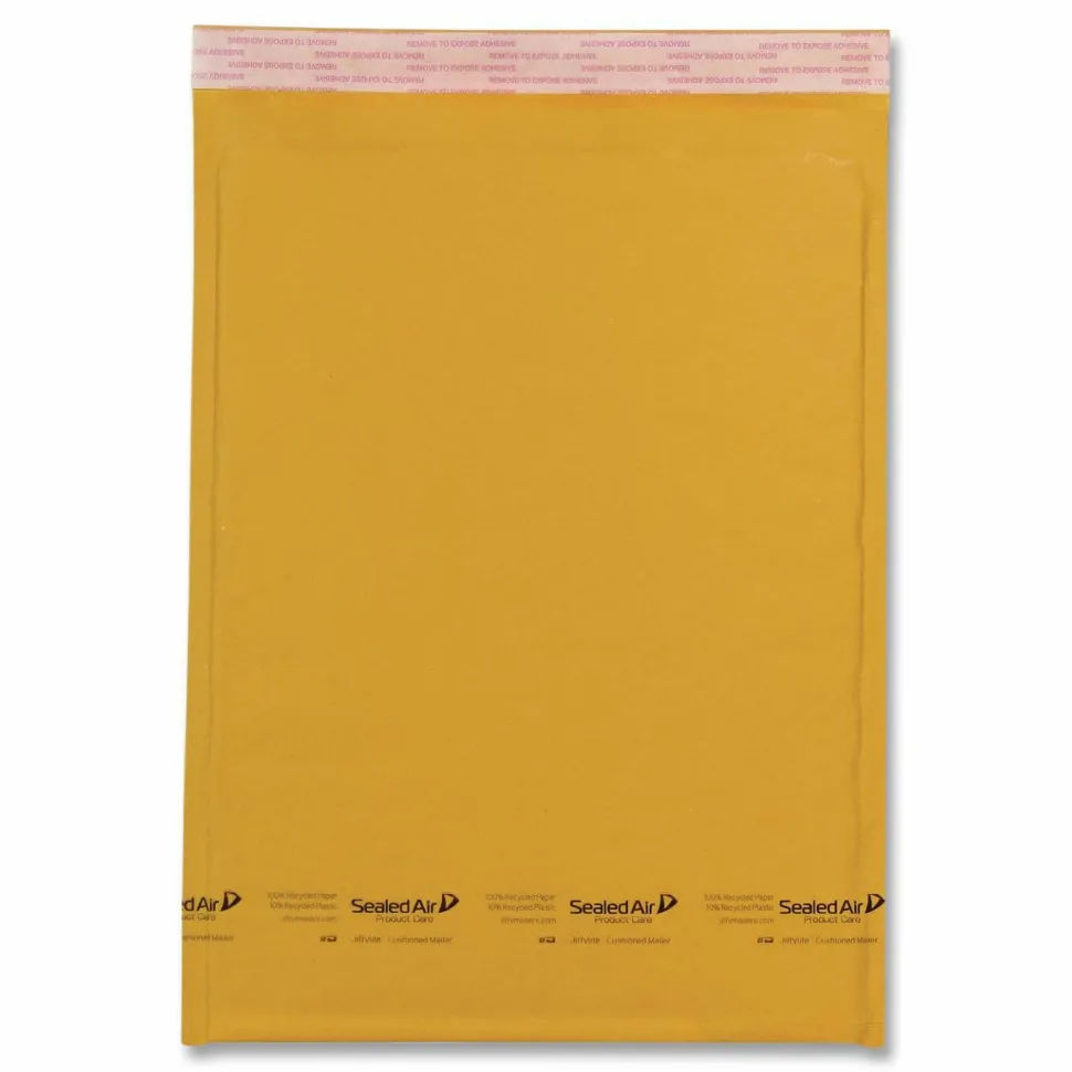 Sealed Air Jiffylite Bulk-packed Cushioned Mailers - Padded - #000 - 4" Width x 8" Length - Self-sealing - Gold - Satin, Kraft - 250 / Carton