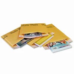 Sealed Air Jiffylite Self-Seal Bubble Mailer, #00, Barrier Bubble Air Cell Cushion, Self-Adhesive Closure, 5 x 10, Brown Kraft, 250/CT