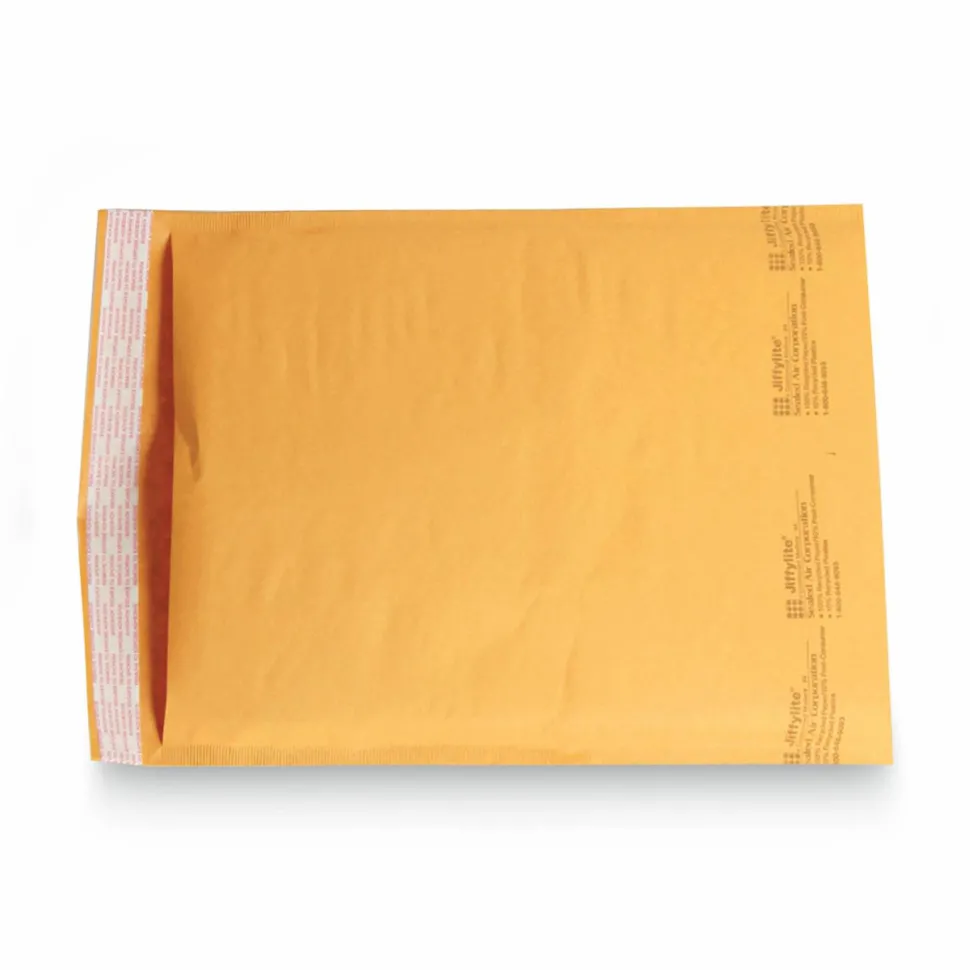 Sealed Air Self-Seal Bubble Mailers, 9 1/2" x 14 1/2", Kraft, Case Of 100