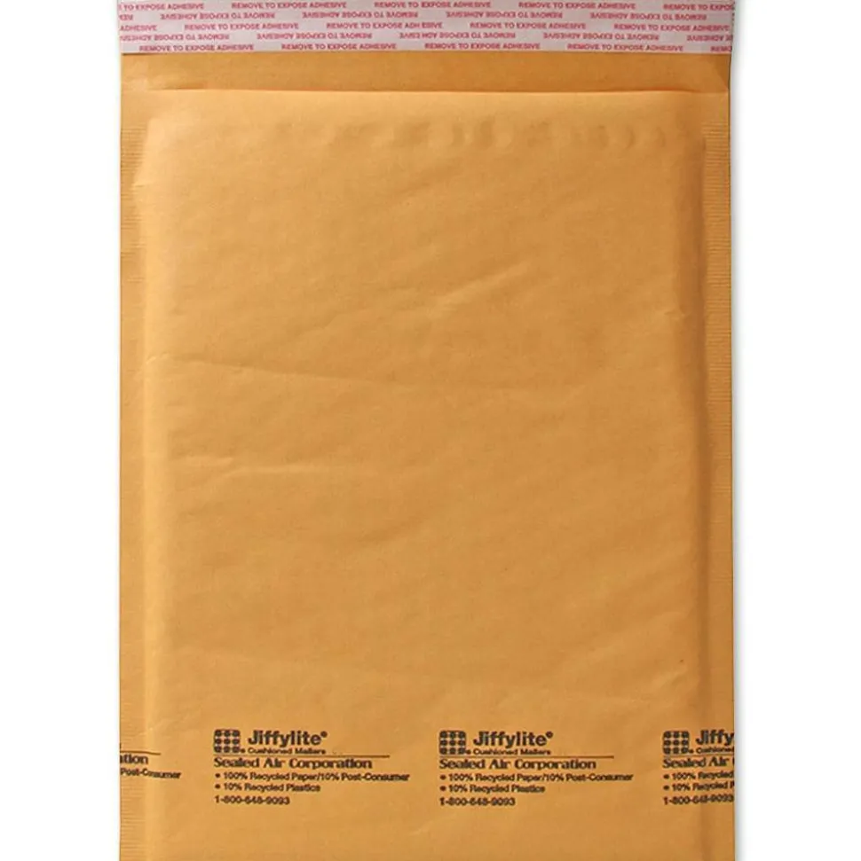 Sealed Air Self-Seal Bubble Mailers, 14 1/4" x 20", Kraft, Case Of 50