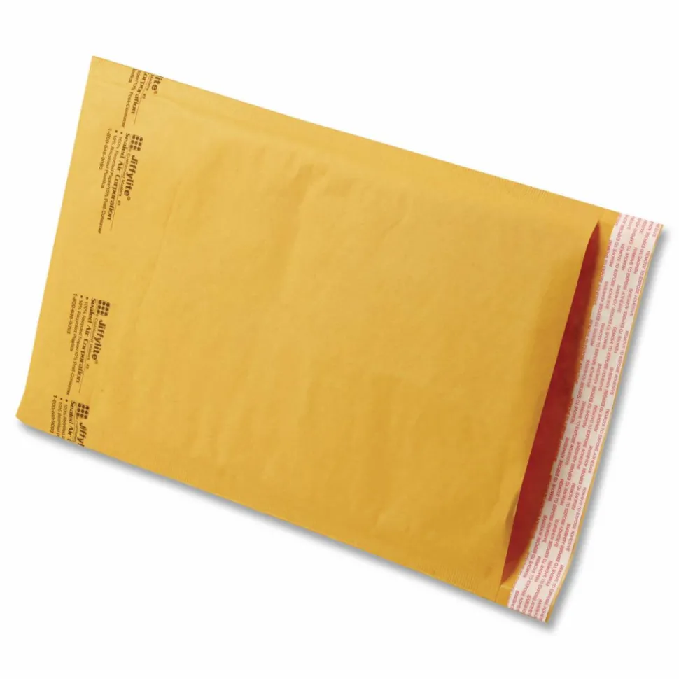 Sealed Air Self-Seal Bubble Mailers, 14 1/4" x 20", Kraft, Case Of 50