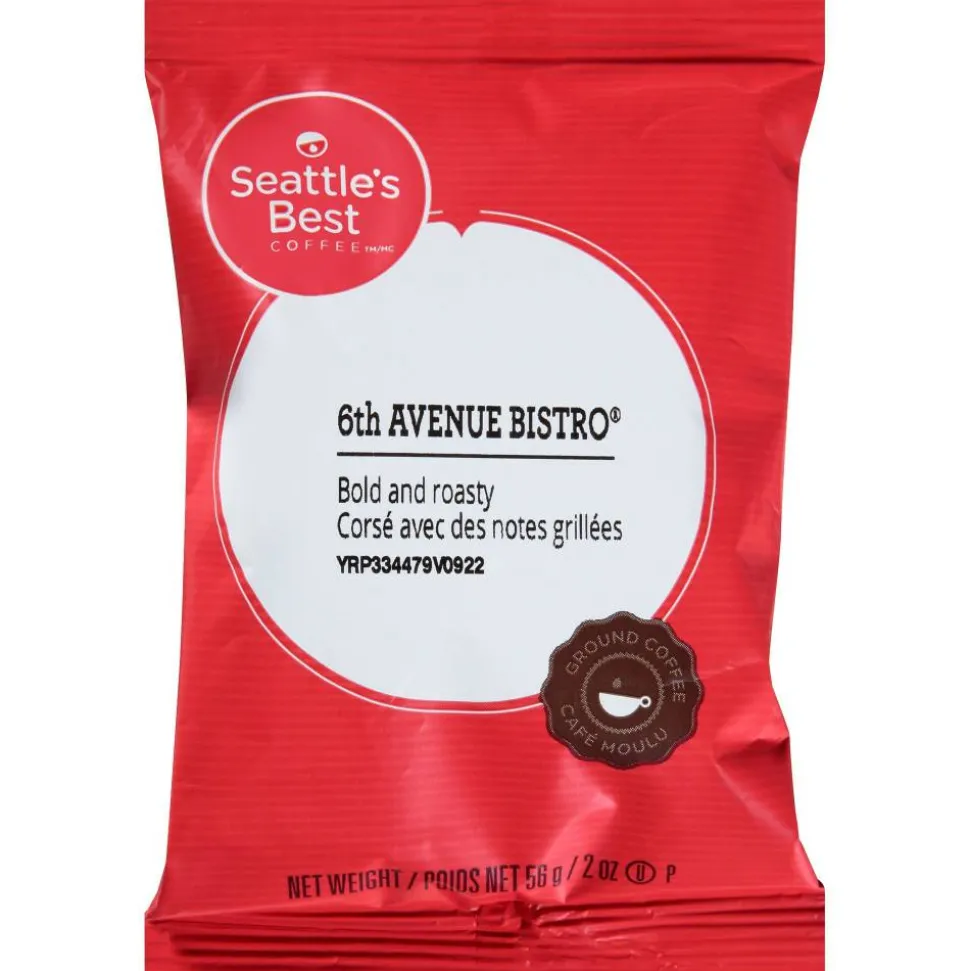Seattle's Best Pre-measured Coffee Packs, Level 4-6th Avenue Bistro, Medium Roast, 18 Packs