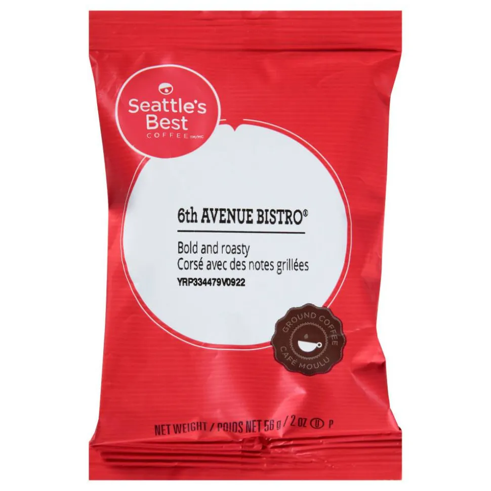 Seattle's Best Pre-measured Coffee Packs, Level 4-6th Avenue Bistro, Medium Roast, 18 Packs