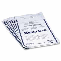 SecurIT Tamper Evident Deposit Bag, Plastic, 9" x 12", White, 100/Pack
