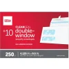 #10 Security Envelopes, Double Window, 4-1/8" x 9-1/2", Clean Seal, White, Box Of 250