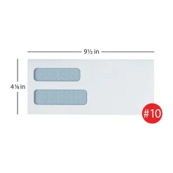 #10 Security Envelopes, Double Window, 4-1/8