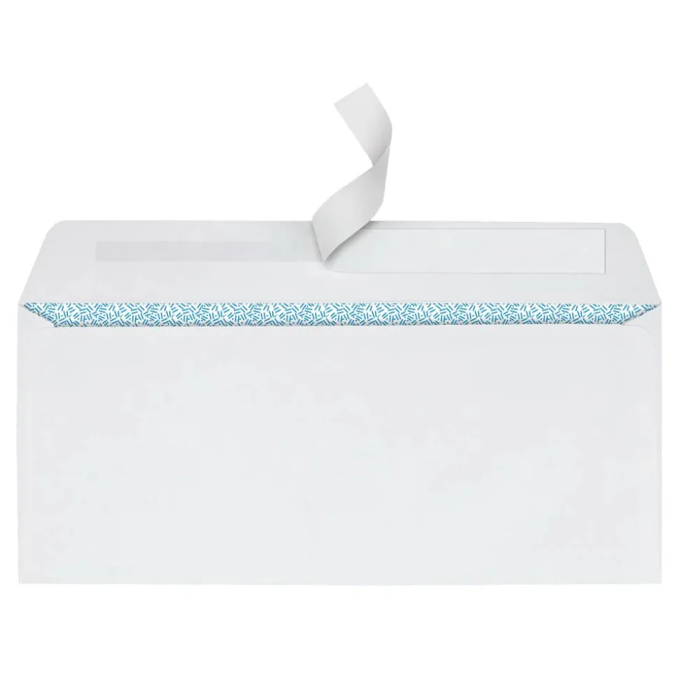 #10 Security Envelopes, Left Window, 4-1/8" x 9-1/2", Clean Seal, White, Box Of 250