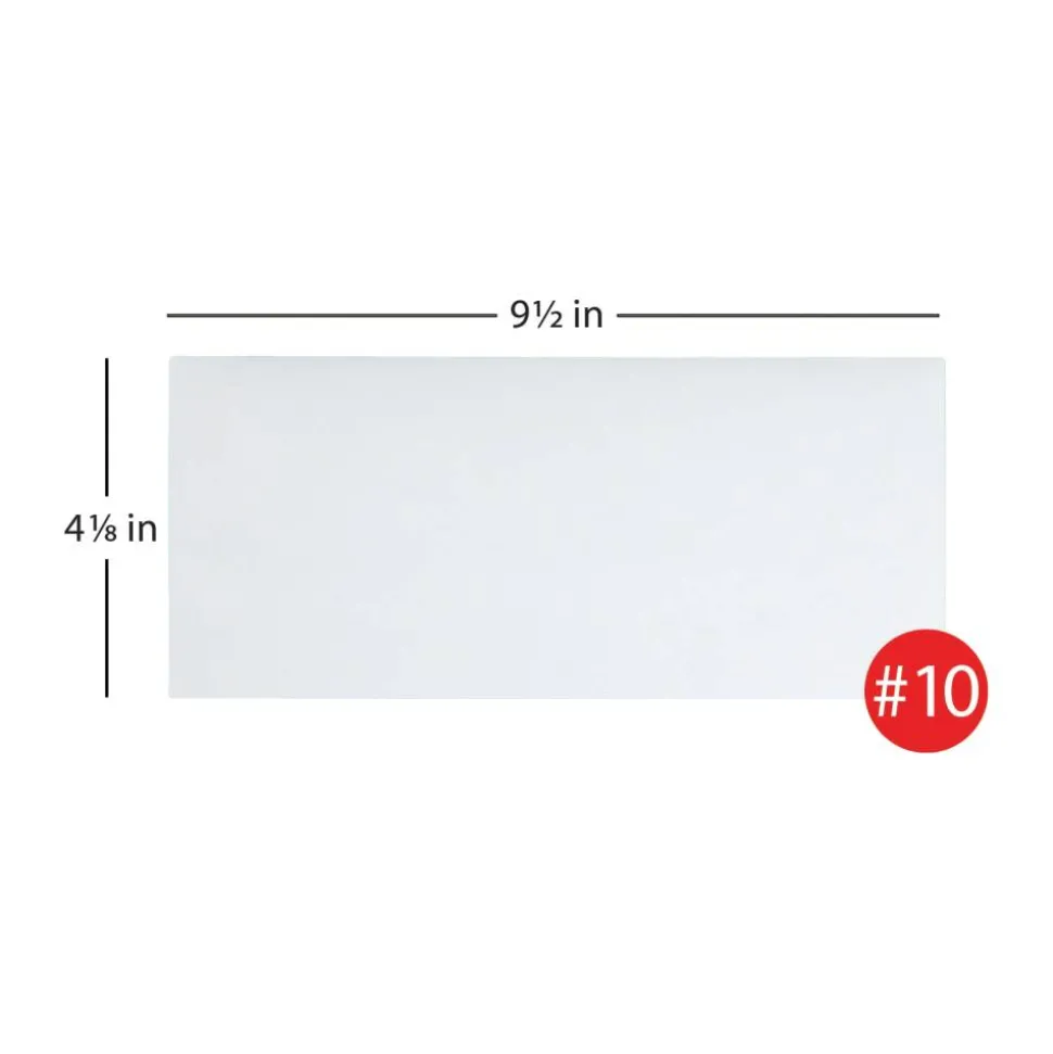 #10 Security Envelopes, 4-1/8" x 9-1/2", Clean Seal, White, Box Of 500