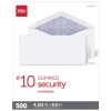 #10 Security Envelopes, 4-1/8" x 9-1/2", Gummed Seal, White, Box Of 500