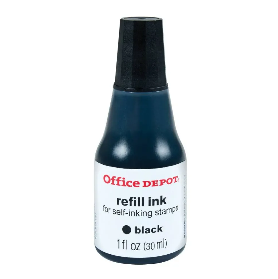 Self-Inking Refill Ink, 1 Oz, Black