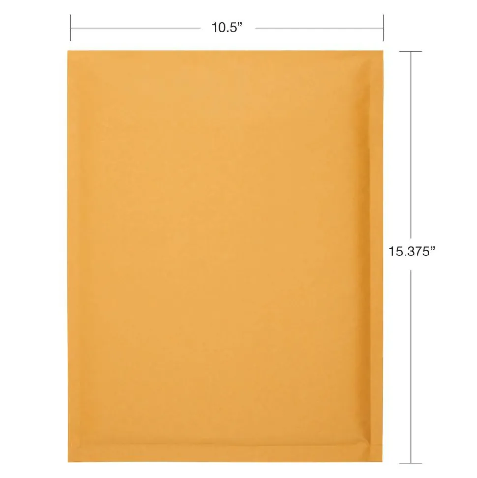 Self-Sealing Bubble Mailers, Size 5, 10 1/2" x 15", Pack Of 12