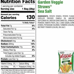 Sensible Portions Veggie Straws, Cheddar Cheese/Sea Salt/Zesty Ranch, 1 oz Bag, 30 Bags/Carton