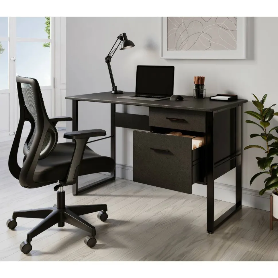 Sensi Mesh/Fabric Low-Back Task Office Chair, Black, BIFMA Compliant