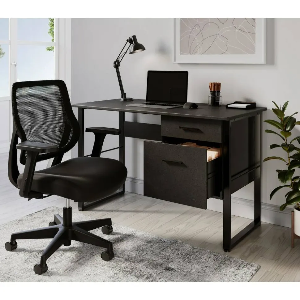 Sensi Mesh/Fabric Low-Back Task Office Chair, Black, BIFMA Compliant