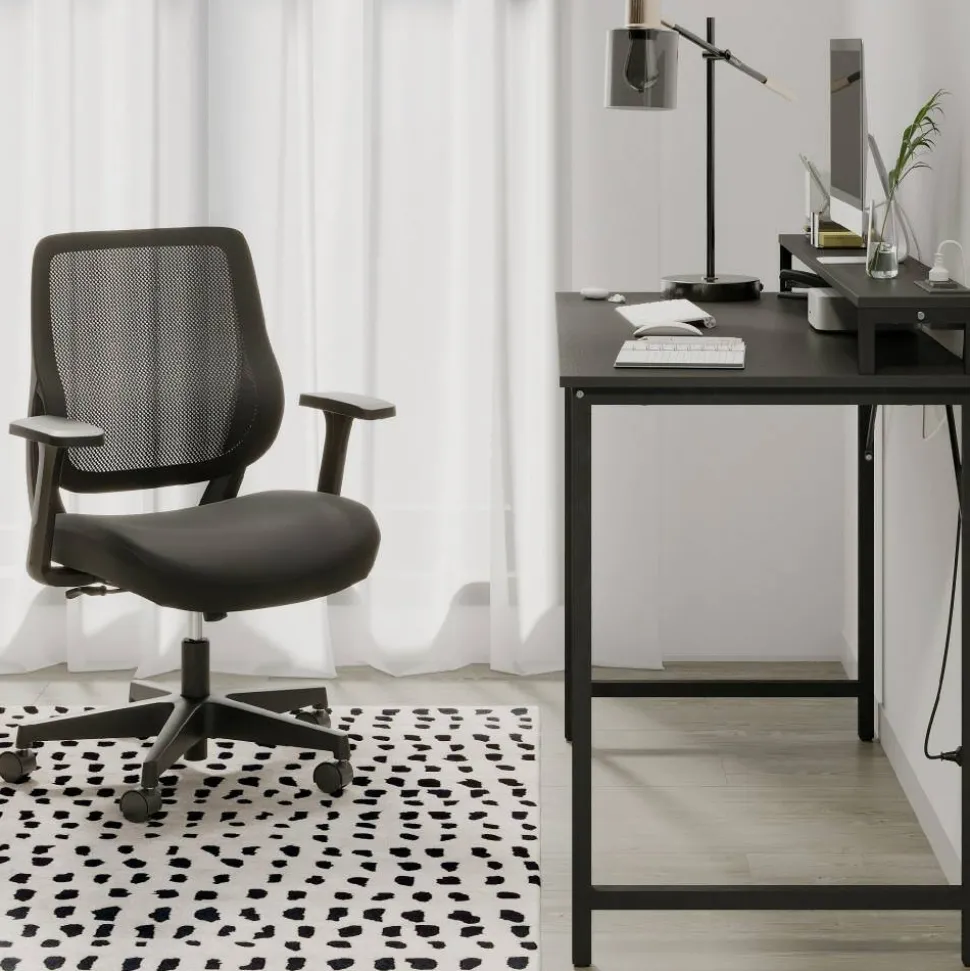 Sensi Mesh/Fabric Low-Back Task Office Chair, Black, BIFMA Compliant