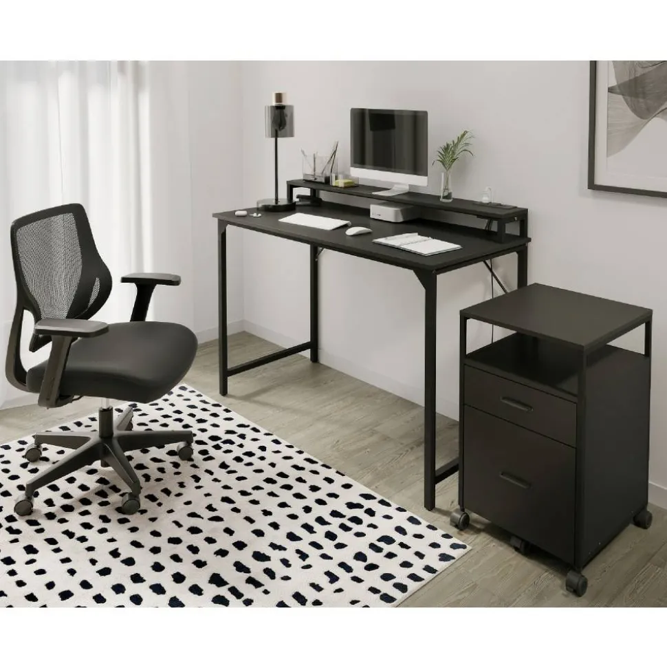 Sensi Mesh/Fabric Low-Back Task Office Chair, Black, BIFMA Compliant